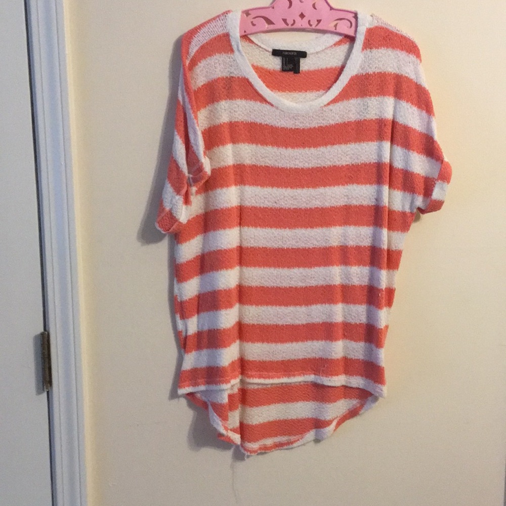 Orange and white top